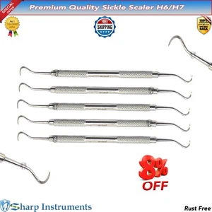 X5 Sickle Scaler H6/H7 Double Ended Periodontal Scaling Steel Dental Instruments - Picture 1 of 2