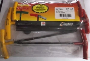 Mixed Bondhus Ball End T Handle 9 Piece Hex Key Allen Set 13199 Metric Imperial - Picture 1 of 1