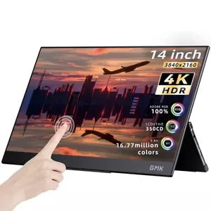 GMK Portable 14 Inch 4K USB-C External Touchscreen Monitor 3840x2160 UHD - Picture 1 of 3