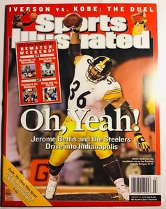 Pittsburgh Steelers JEROME BETTIS Sports Illustrated 1/2006 NO LABEL KOBE BRYANT - Picture 1 of 6