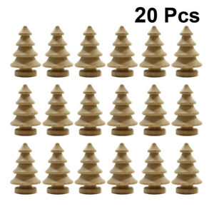  20 Pcs Gift for Christmas Model Building Materials Wooden Peg Figures Tree