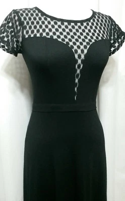 Fire Los Angeles Juniors JR Small S Black & Lace Fitted Dress High Low 1120 - Image 1 of 4