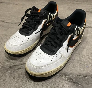 Nike Air Force 1'07 LV8 Low White Black Orange 823511-104 Mens Size 8 - Picture 1 of 16