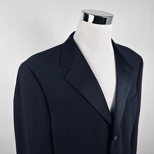 Vestimenta 44L Tuxedo Jacket Black 100% Wool Three Button Lined Made in Italy - Picture 1 of 8