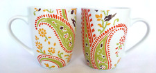 Two PAISLEY Coffee Mugs Tea Cups by RACHAEL RAY Discontinued Pattern 2011-2016