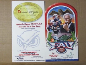 FAU Football Inaugural Game Commerative Card 9/1/04 Howard Schnellenberger - Picture 1 of 2