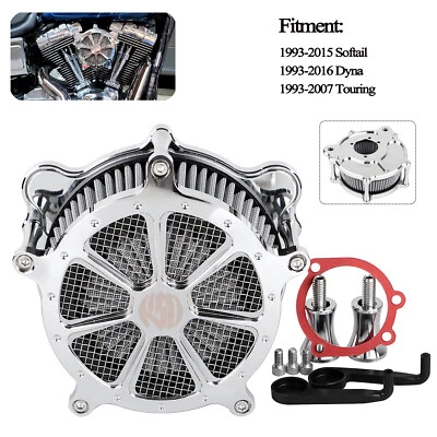 Air Cleaner Gray Intake Filter Kit Fit For Harley Heritage Softail Fatboy Dyna Foto 1 de 4