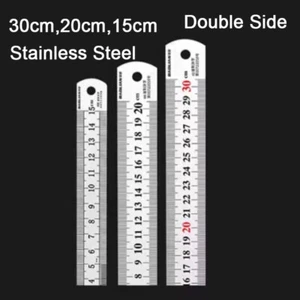 Double Side Metal Ruler Stainless Steel 15cm/20cm/30cm Straight Edge Metal Ruler - Picture 1 of 5