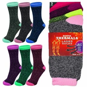 3 Pairs Womens Winter Warm Work Thermal Heated Heavy Duty Boots Socks Size 9-11 - Picture 1 of 7