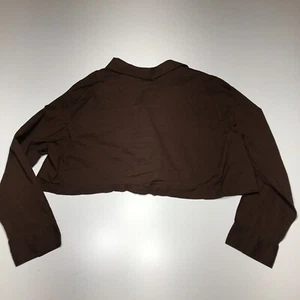 Divided by H&M Top Womens Size XL Brown Cropped Button Down Long Sleeve - Picture 1 of 12