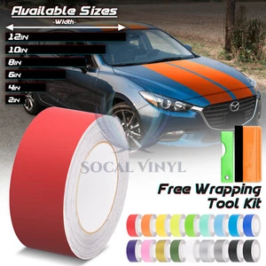 Matte Color Racing Stripes Vinyl Wrap Sticker Decal Mazda 3 Stripe 25FT / 50FT - Picture 1 of 6