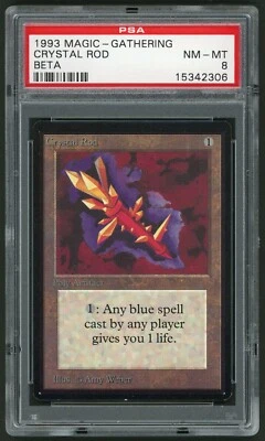 1993 MTG Magic the Gathering Card Beta Crystal Rod PSA 8 - Image 1 of 2