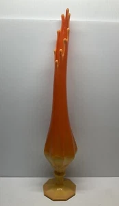 Vintage MCM LE Smith Bittersweet Orange Swung Stretch Vase Dominion 24 1/2” High - Picture 1 of 11