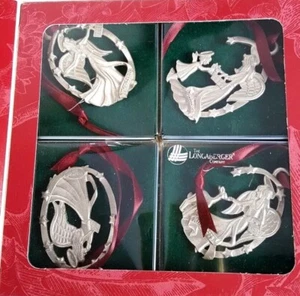 Longaberger Angel 4 Ornaments Christmas Collection Tree Pewter Lot Four #71072 - Picture 1 of 9