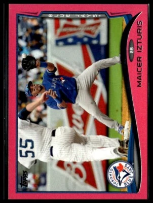 2014 Topps 554 Maicer Izturis Toronto Blue Jays Mother's Day Pink 29/50 - Image 1 of 2