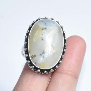 Dendritic Opal 925 Sterling Silver Jewelry Ring Size 9.25 y442