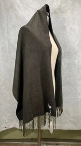 100% SCOT PURE CASHMERE BLACK /SEAWEED 2 TONES 67x20" SHAWL /WRAP FREE SHIPPING - Picture 1 of 24