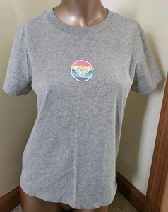 Women's Junior's ROXY T Shirt Glitter Graphic - Grey - L - Vintage Y2K Skater - Picture 1 of 8