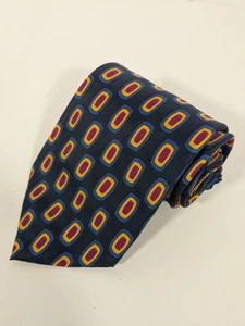 VINTAGE Huntington Blue, Abstract Dots  100% SILK NECK TIE 3.75"X60" Made In USA - Picture 1 of 6