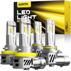 AUXITO Combo 4 9005 H11 LED Headlight Kit Bulbs High Low Beam White - Picture 1 of 18