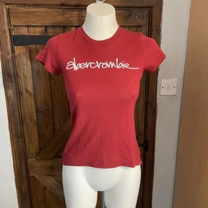 Abercrombie & Fitch Vintage Y2K Womens Red Short Sleeve T Shirt Size L - Picture 1 of 8