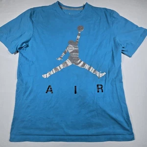 Mens Nike Air Jordan Blue Silver Embossed Shirt Jumpman Size XL - Picture 1 of 10