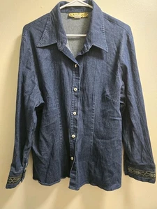 Ashley Stewart Damen jeansblau Button Down Hemd Größe 18  - Bild 1 von 6