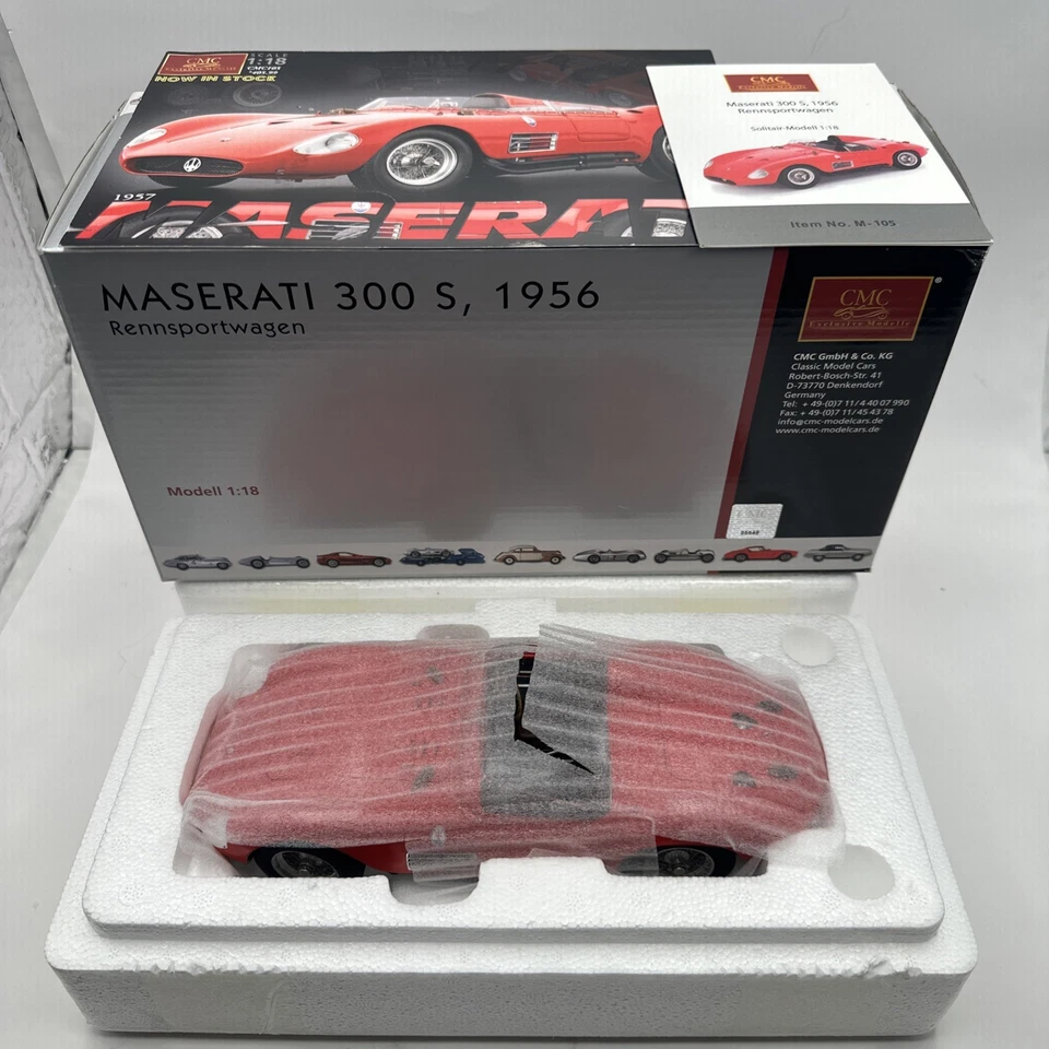 1/18 CMC Maserati 300 S, 1956 Rennsportwagen   M-105 New Open Box - Image 1 of 4