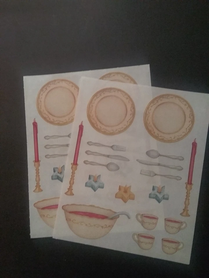 Creative Memories ~ Block Stickers ~ 4" x 5" ~  Place Settings ~ Lot of Two - Image 1 of 1