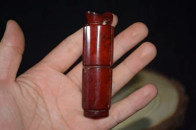 Colgante amuleto Si Nanpei tallado a mano jade antiguo coleccionar dinastía china de 3,4" Foto 1 de 4