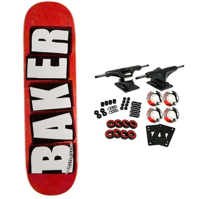 Baker Skateboard Completo Logo Chapas Rojo 8.25" x 32.25" Foto 1 de 4