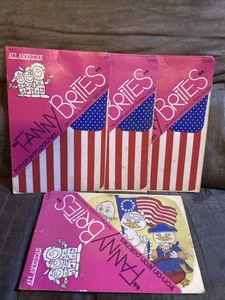 4er Set Vintage Neu aus altem Lagerbestand Fanny Brites amerikanische Flagge Bügelbild Jeansaufnäher 6" x 5" - Bild 1 von 2