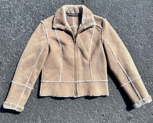 Braune Wildlederjacke Damen XS Marc New York Andrew Marc Fell Lammfell - Bild 1 von 11