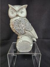 Bling Owl On Branch Silver Crushed Diamond Ornament Home Décor for Gift