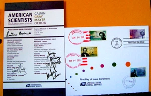 AMERICAN SCIENTISTS STAMP 1st DAY OF ISSUE SIGNED CEREMONY PROGRAM JUNE 16, 2011 - Picture 1 of 2