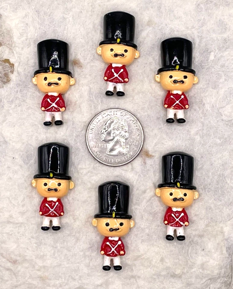 10 piezas x 1 1/2 "Adorno de marioneta de resina con respaldo plano/Navidad/Vacaciones/Lindo Foto 1 de 1