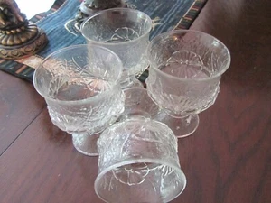 Vasos de postre de cóctel Anchor Hocking en patrón de flor de lluvia (4) GA-A-25-E - Imagen 1 de 6