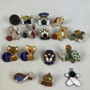 Collectible Bowling Pins Lot Of 16 500 200 Club ABC Champ WLBC Owl Bulldog Pig - Picture 1 of 9