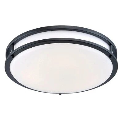 DESIGNERS FOUNTAIN Flush Mount Ceiling Light, 14 Inch Round LED DC Plastic Li... - Image 1 of 4