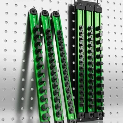 1/4 3/8 1/2 Inch Socket Clip Rail Holder with Powerful Magnet and Rotating Clips - image 1 of 4