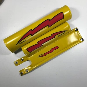 DANGEROUS BMX LIGHTNING  BOLT PAD OLDSCHOOL Yellow Vinyl - Picture 1 of 10