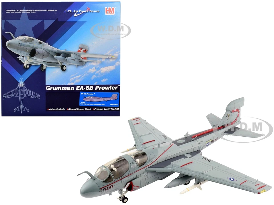Grumman Ea-6b Prowler Aircraft Vaq-132 Scorpions 1/72 By Hobby Master Ha5012