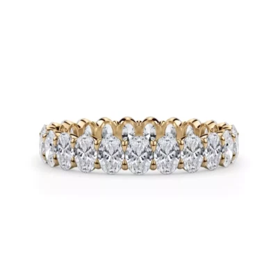 14K Solid Gold 2CTW Oval Diamond Eternity Band Lab Grown Diamond Oval Eternity - Image 1 of 4
