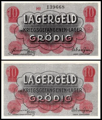 Austria Grodig 10 Heller 1918 , UNC , P-C1392, Military Currency - Image 1 of 3