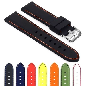 StrapsCo Silicone Rubber Waterproof Mens Watch Strap Divers Quick Release Band - Picture 1 of 46