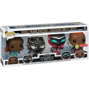 Funko Pop Black Panther Wakanda Forever Figures 4 Pack Set GLOW IN THE DARK - Picture 1 of 4