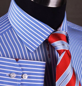 Camisa de vestir a rayas azules clásica Formal de negocios Rojo a cuadros Moda elegante - Imagen 1 de 12