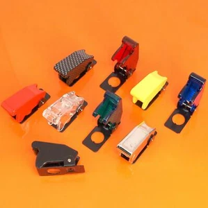 FLIP UP FLICK AIRCRAFT MISSILE 12V/24V CAR TRACK RACE TOGGLE SWITCH COVER GUARD - Picture 1 of 15