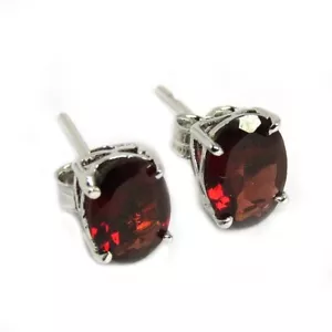 Orecchini a perno in argento sterling granato, borchie con pietre preziose fatte a mano, borchie minimaliste - Foto 1 di 6