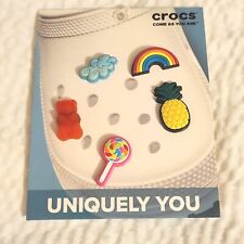 Crocs Jibbitz Uniquely You Happy Candy Rainbow Trendy Charms 5 Pieces